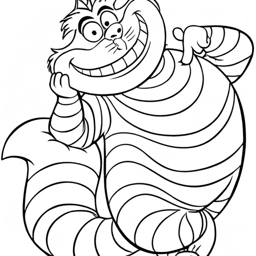 The Cheshire Cat Posing Disney - HuLaHo Coloring Pages
