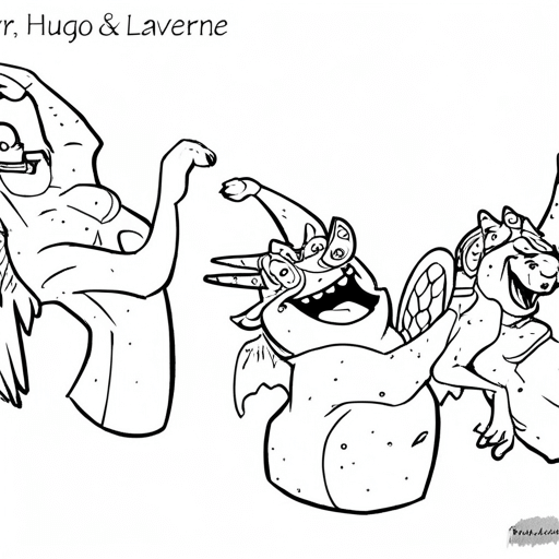 victor coloring page easy hugo and laverne