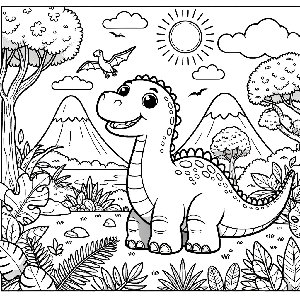 Prehistoric Pals: A Dinosaur Adventure Animals - HuLaHo Coloring Pages